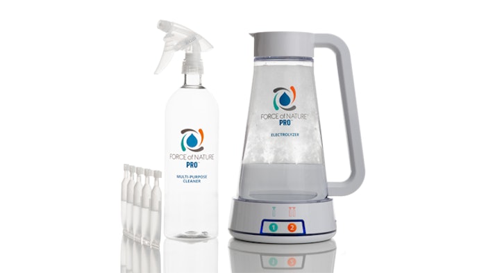 Force of Nature Pro disinfectant bottle and capsules