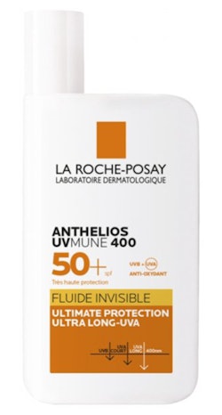 Pictured: La Roche-Posay Anthelios UVMune 400 Invisible Fluid SPF50+ 50ml.