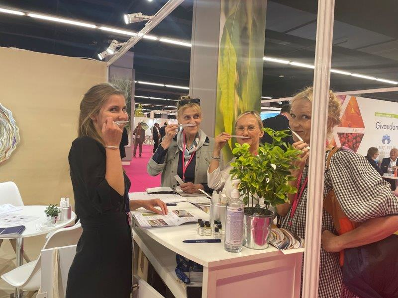 Busy noses at Robertet's booth!