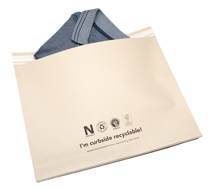 The Neenah Environment Mailer is verified blue-bin/curbside recyclable.