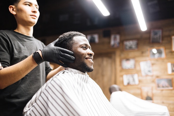 Client in a barbershop