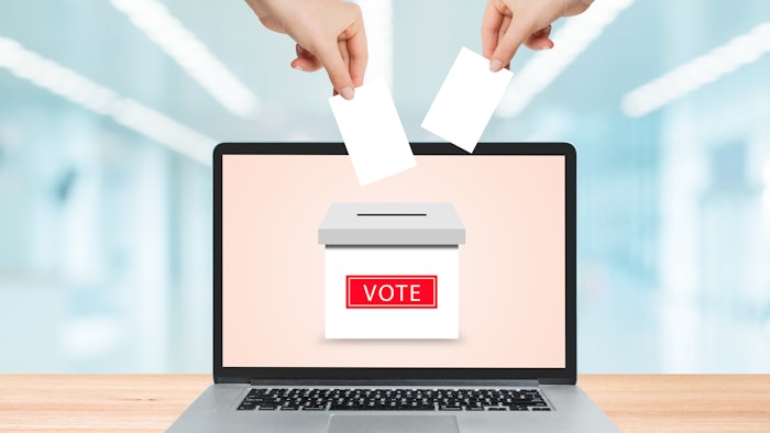 Online system receiving votes