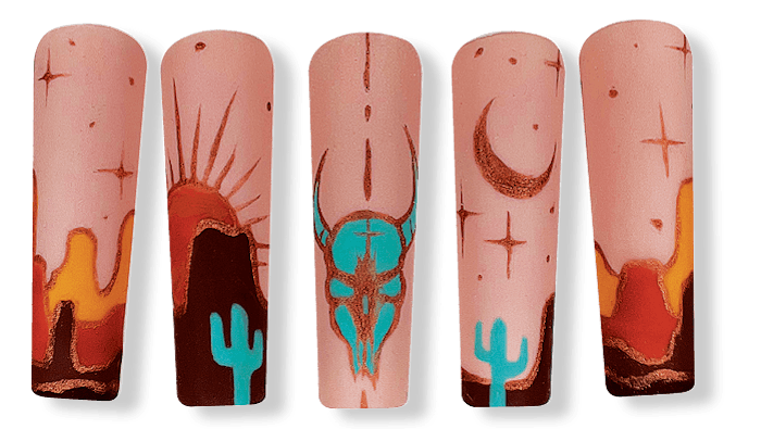Lo Cruz's full desert nail set.