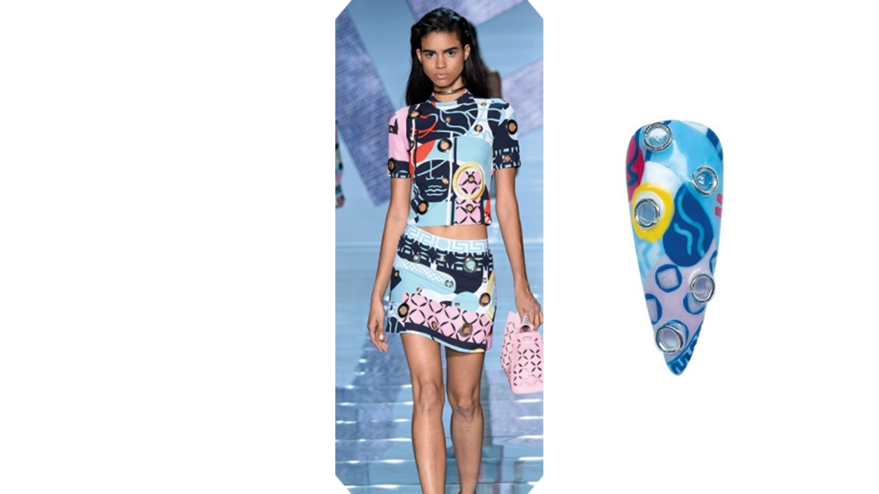 Nails inspired by Versace Spring 2015.