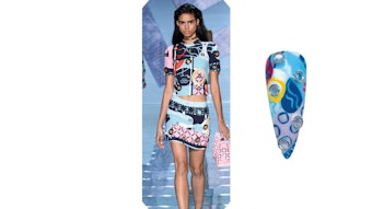 Nails inspired by Versace Spring 2015.