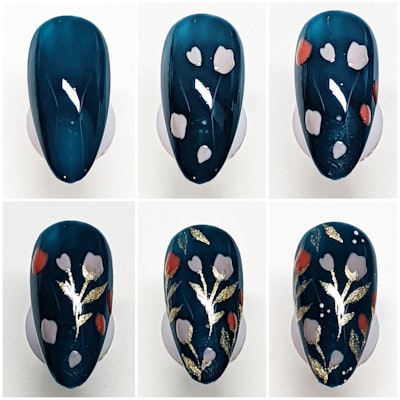 Fall floral nail art