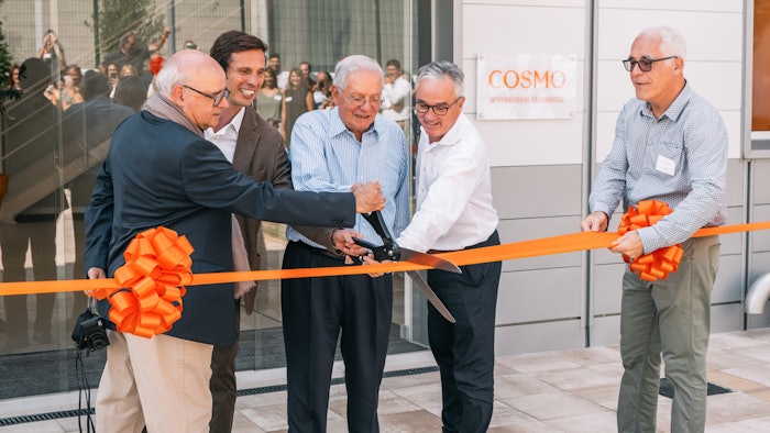 Pictured L to R: Charles Berthier, architect; Aymeric Fichard, general manager, EMEA; Fernando Belmont, chairman; Marc Blaison, president; Gilles Dupont, operations and plant director