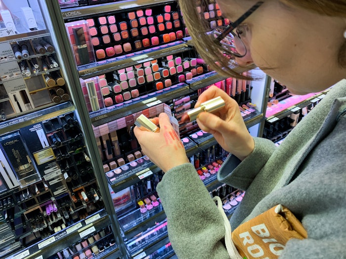 If you have your products made with a contract lab in the European Union, those products are now good for all member states. No more dossiers for each country. (Pictured is a German makeup shopper in Berlin.)