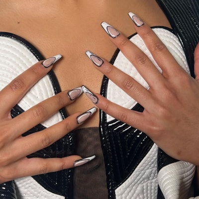 Comic nails on Liza Koshy