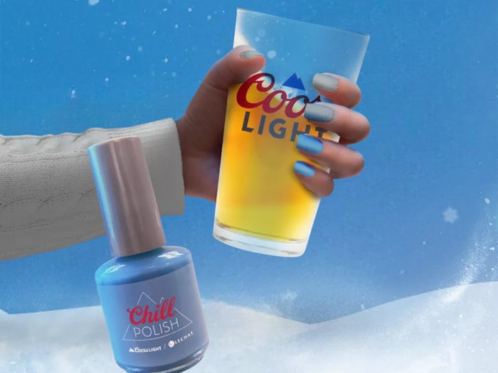 Color-changing nail polish with cold-activated technology from Coors Light and LeChat