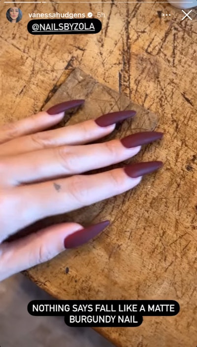Vanessa Hudgens credits her nail tech in her Instagram Stories