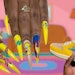 Christie Schobel improvised to create a nail set inspired by Kool Kiy shoes and Homer Simpson