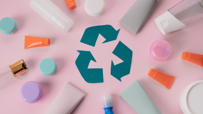 skin care products sustainable packaging recycling collage