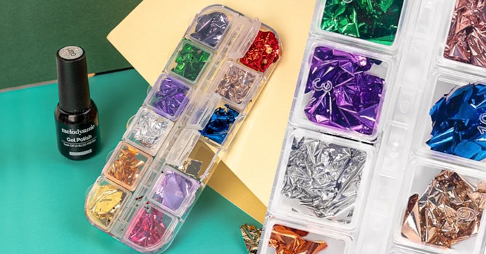 MelodySusie Gold Foil Flakes will make your clients' New Years Eve nails pop!