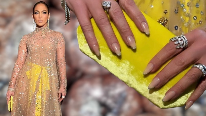 Learn how to recreate Jennifer Lopez's lip gloss manicure from celebrity manicurist Tom Bachik.