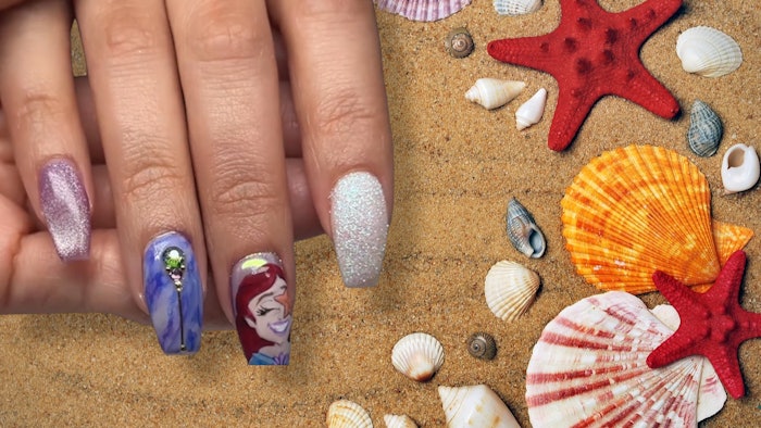 Go under the sea with this mermaid nail art tutorial from Nguyen Nhung!
