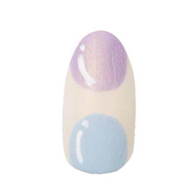 The 'Two Balloons' nail design features two contrasting balloon designs with one at the cuticle line and one at the tip of the nail.