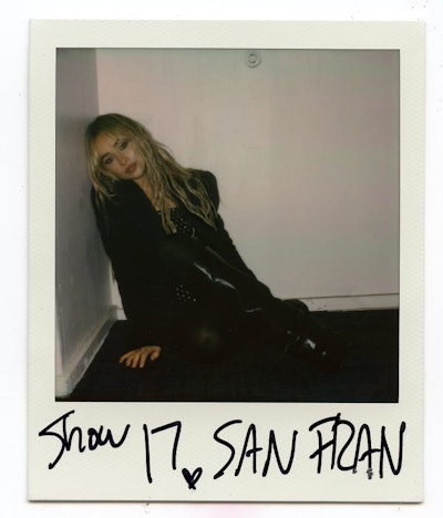 Sabrina Carpenter sported a wet look during one of her San Francisco shows during the Emails I Can't Send tour.