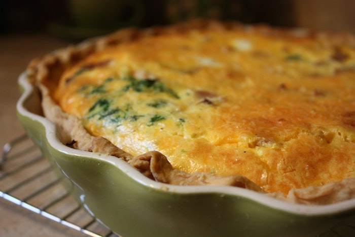 JC Buck Ltd. has teamed up with Ph.D. student and British Society of Flavourists council member Aidan Kirkwood to recreate a deconstructed slice of the King’s Coronation Quiche with flavor compounds.