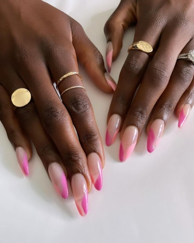 Issa Rae's fun, pink French tips for the Barbie movie premiere by Eri Ishizu