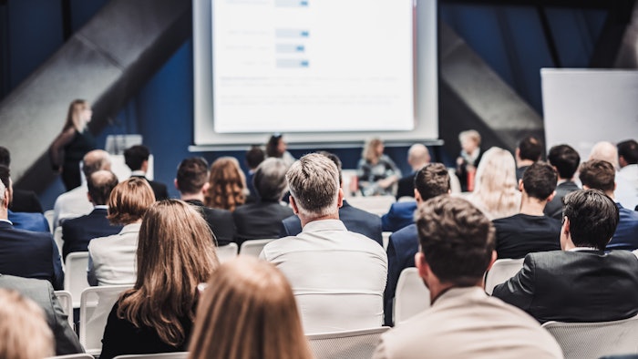 business conference woman presenting