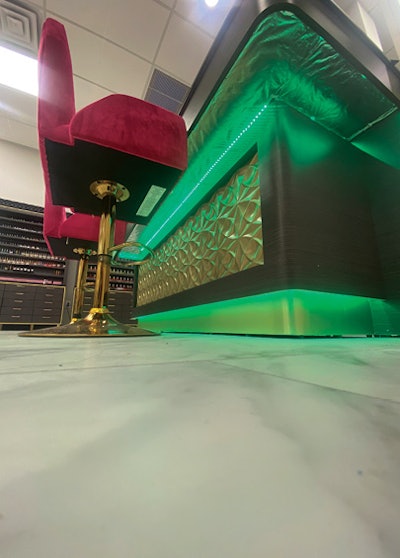 The overall aesthetic of the salon is clean, bright and pretty mixed with a few statement pieces.