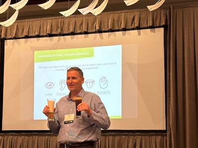 Edgar Anders called upon two attendees to test his theory of how culture informs taste preferences.