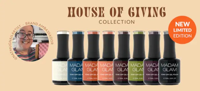 The House of Giving Collection from Madam Glam includes eight soak-off gels.