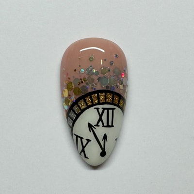 Midnight Clock nail design