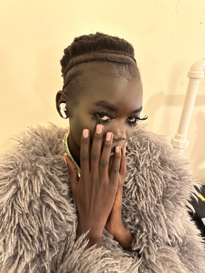 “Inspired by papercut dolls and Diana Ross’ iconic style, the inspiration behind this collection is a unique blend of creativity – big hair, long eyelashes and unexpected opaque, neutral glossy nails,' shares JinSoon.