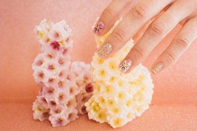 Flowers and Dots nail art