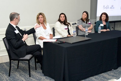 Panelists included (L to R): Laurette Rondenet (Edlong), Adriana Becker (CAPUA 1880 SRL), Erica Lermond (The Lermond Company LLC), and Cynthia Reichard (Arylessence).