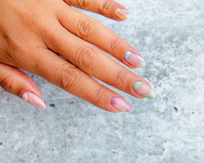 Abstract, multi-colored pastel bubble design