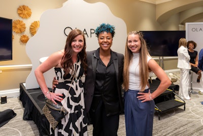 OLAPLEX's Global Ambassador Christin Brown with Editor-in-Chief Katie Anderson and Business Development Manager Angelina Lutsenko.