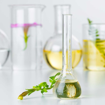 lab glassware extracts green chemistry concept