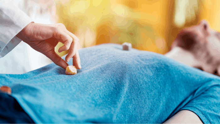 Crystal Healing Session in Therapy Room