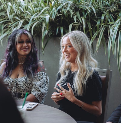 Alissa Geyer and Lynda Peterson at the Olaplex 10th Anniversary event.