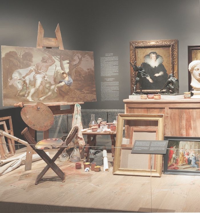 Shown alongside the paintings is a recreation of Rubens’s workshop with a fragrance created by perfumer Luz Vaquero that recalls the scent of a painter’s workshop of that time.