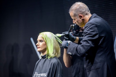 Armando Petracci on stage at Framesi International Congress.