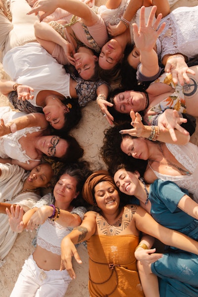 Elizabeth Faye and friends at a retreat.