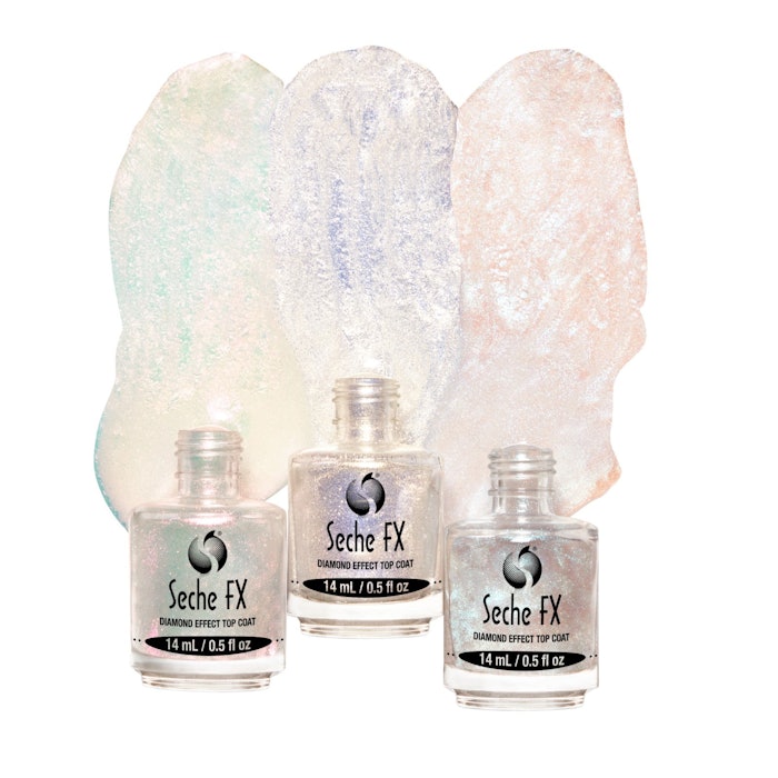 Seche FX Diamond Effect is available in shades Blue, Gold and Pink.