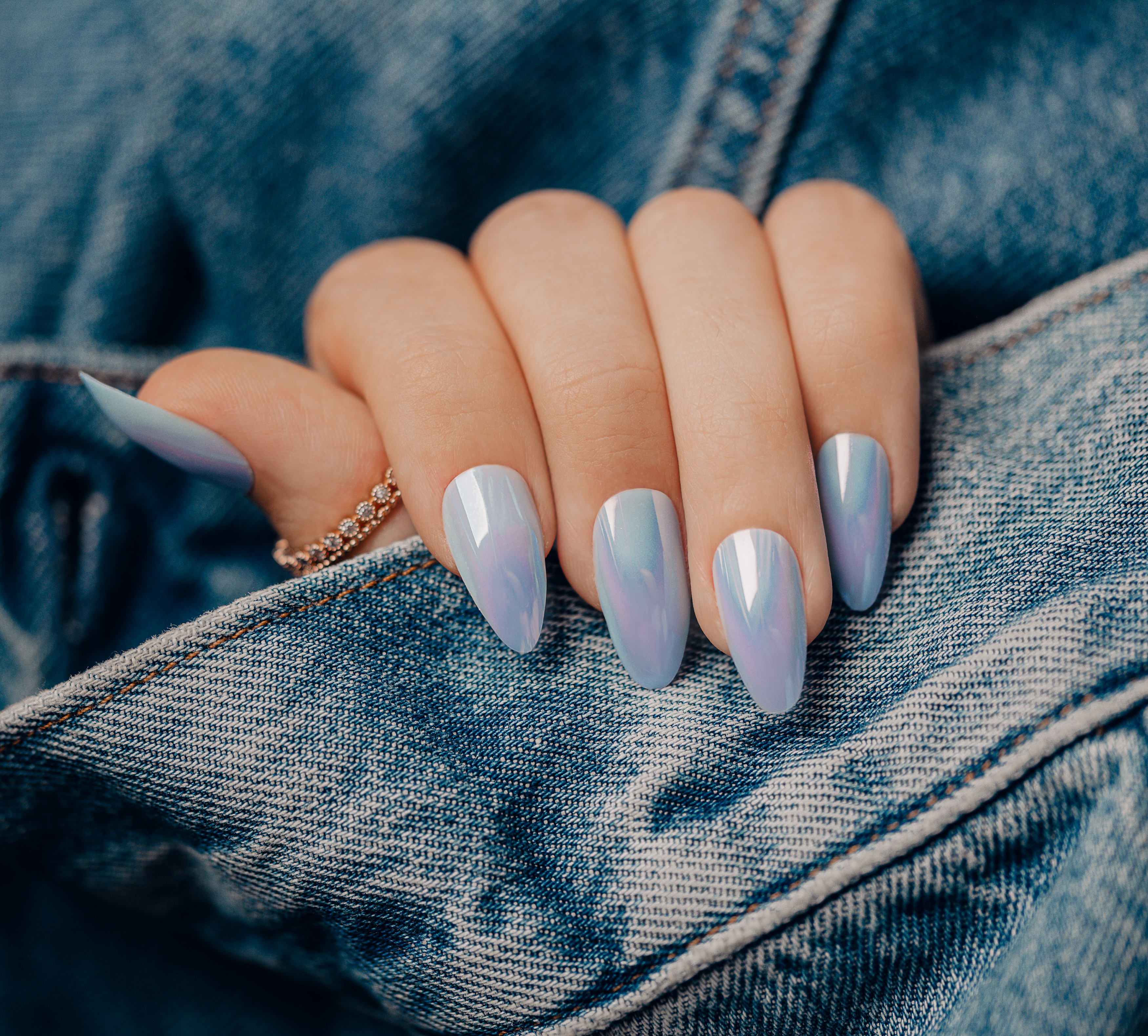Influencers across TikTok are boasting their blue nails in conjunction with the trend, which is said to reflect they are in a relationship.