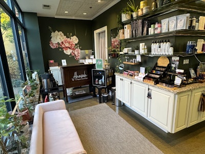 Ahavah Organic Salon and Spa front desk and backbar