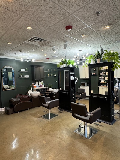 The styling area of Ahavah Organic Salon and Spa