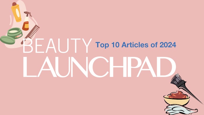 Beauty Launchpad logo with hair color and style graphics in the corners.