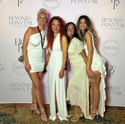 Nina at the Beyond the Ponytail styling awards with other bridal stylists.