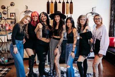 Fringe and Ink Creative Company salon staff inside of the salon.