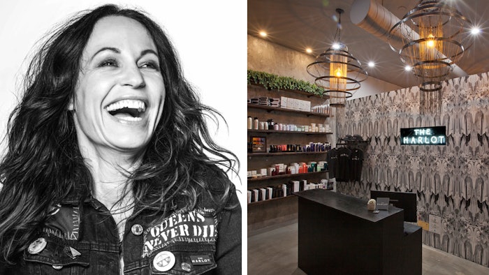Marylle Koken and the interior of her salon The Harlot Salon.