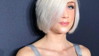 Client sporting pastel/platinum blonde hair.