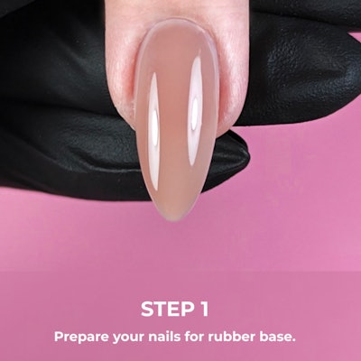 Step 1: Prepare your nails for rubber base.
